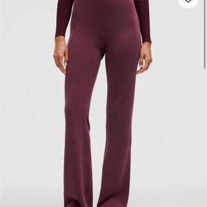 Lululemon Ribbed Wide-Leg Jumpsuit Pants - Burgundy